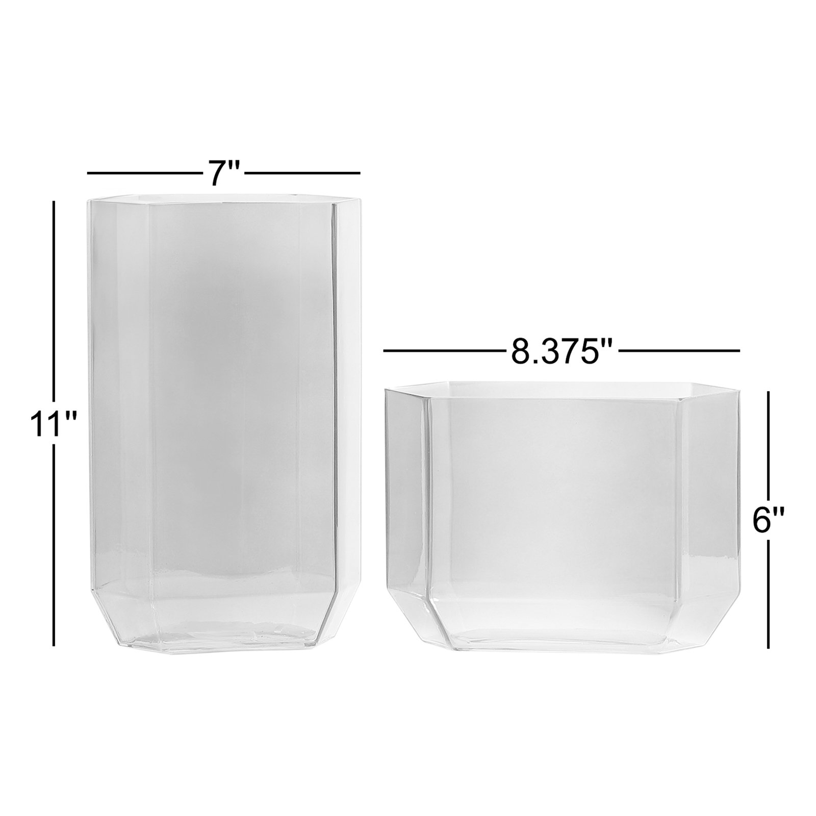 Glass Table Vase, Green Tint