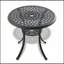Ensemble de mobilier de jardin 3 pièces en aluminium moulé avec coussins, table ronde avec trou pour parasol, empilable et résistant aux intempéries