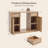 50.4" Rattan Boho Coffee Bar Cabinet with Mini Fridge Space, Wine Storage & Charger Station-248022354