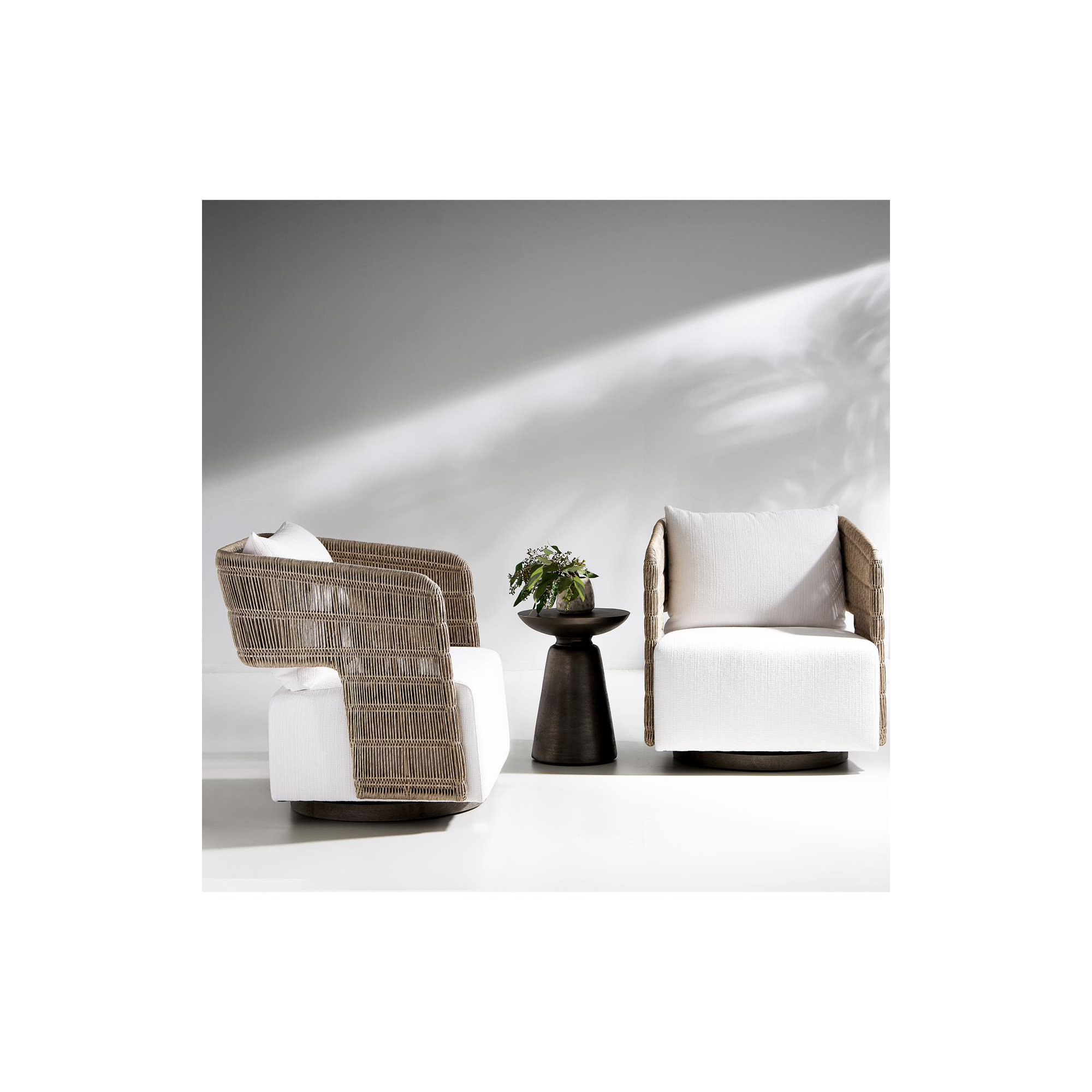 Bernhardt Maldives Outdoor Swivel Chair, Gray