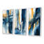 «Blue And Gold Fusion», 3 pièces sur toile-835547408-835547411