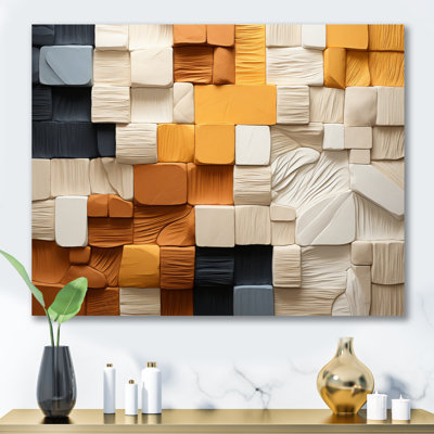 Cubique jaune et gris II sur toile