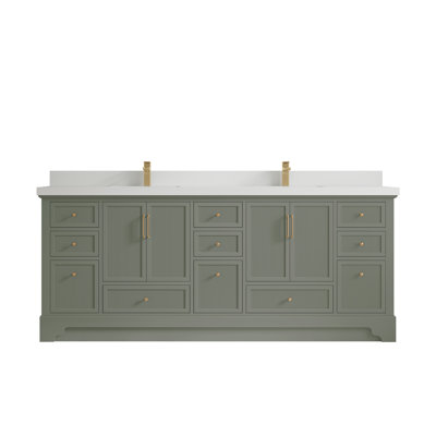 Ensemble de meuble-lavabo double 84 po Alys (option boutons)