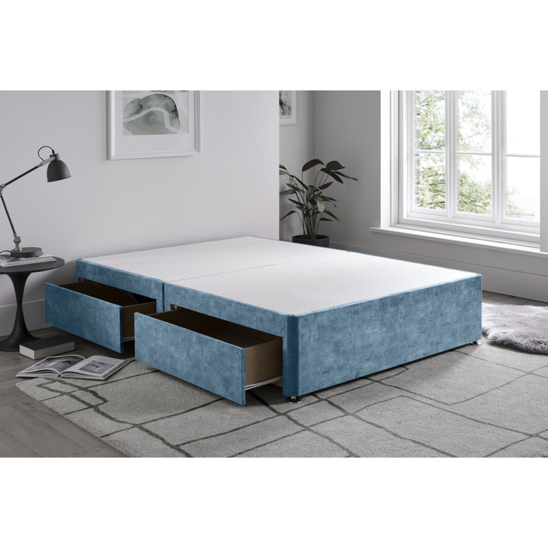Marble Divan Bed Base, Double (4'6), Ocean, No Drawers