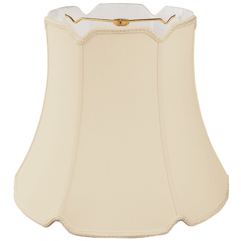 Abat-jour cloche en soie / shantung (araignée), Beige, H 12 po x l 14 po x P 14 po