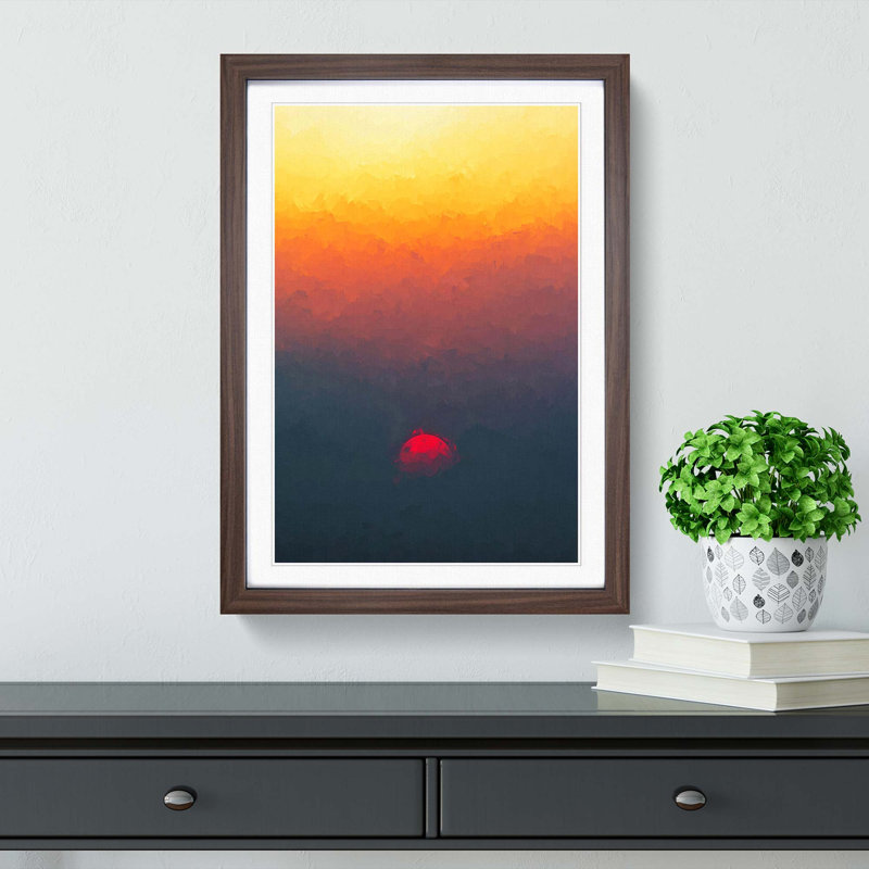 Sunset in Portugal in Abstract - Picture Frame Graphic Art Print, Walnut Framed, 48cm H x 36cm W x 2cm D