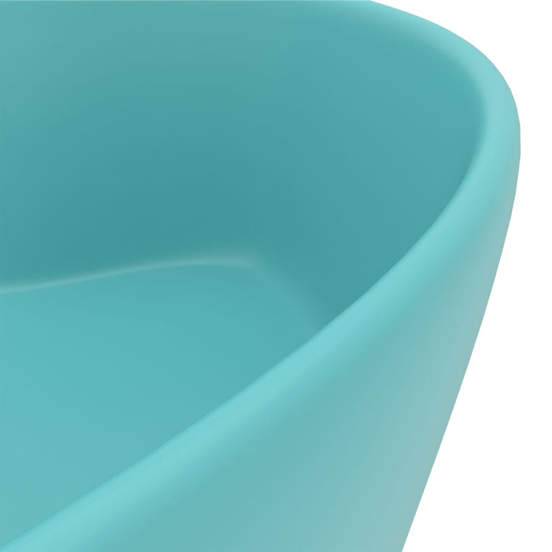 Lavabo de luxe avec trop-plein mat 14,2 x 5,1 po vidaXL, Vert clair