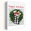 Happy Holidays Stocking Wreath 1 Piece Wrapped Canvas Wall Art-493094357