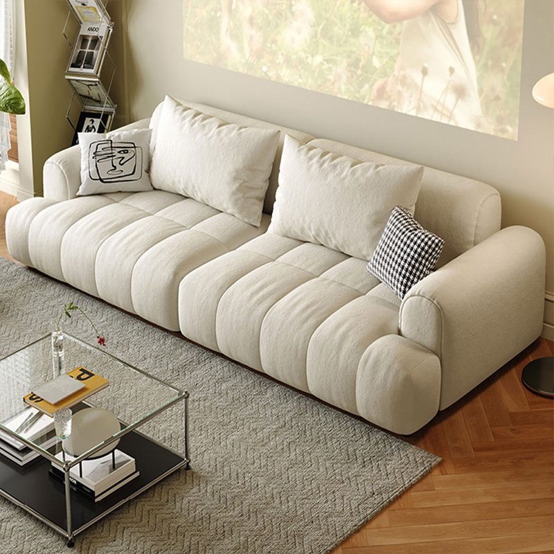 Coussin modulaire 100% polyester, Blanc, H 29,92 po x l 82,68 po x P 40,55 po, 2