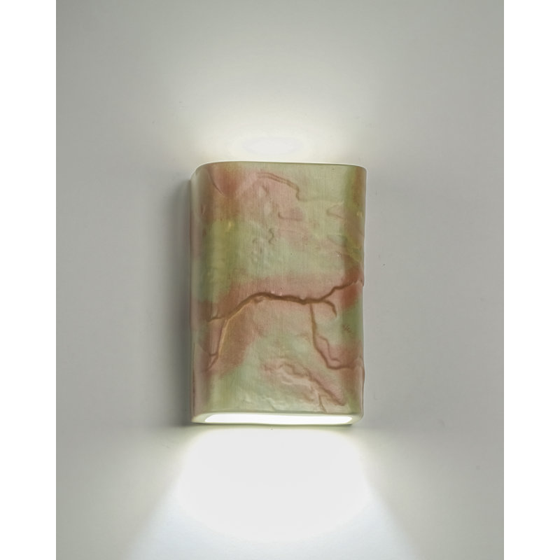 Donnice 12" High Ceramic Outdoor Wall Light, LED Bulb Included, Yellow Slate