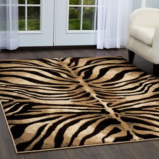 Modern Animal Print Leopard Safari Bordered African Carpet Area Rug (3' 11”  X 5' 2”)