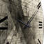 Horloge murale minimaliste en V noir et blanc-93381232