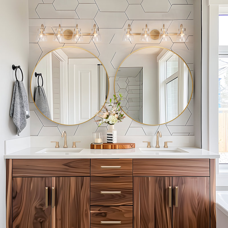 Luminaire de salle de bain moderne à intensité variable 4 lumières Maj