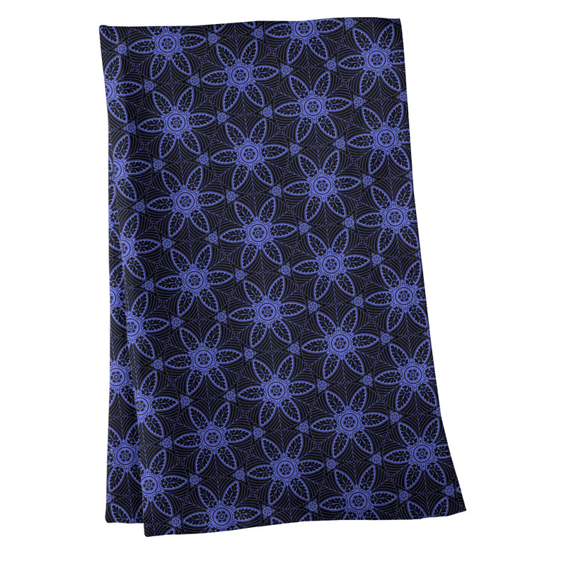 Serviette de thé à cercles ornés classiques Mcguigan, Bleu marine / Noir, Polyester sergé