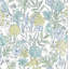 Papier peint chardonneret turquoise oiseaux et fleurs-385438773