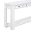 Console pour vestibule de salon en blanc antique: rangement rustique chic avec tiroirs et tablettes: style-184423028
