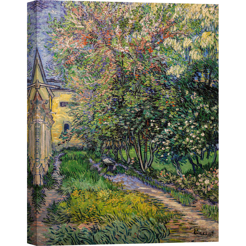 The Garden At The Asylum At Saint-Rémy by Vincent Van Gogh - Wrapped Canvas Print, 80cm H x 60cm W