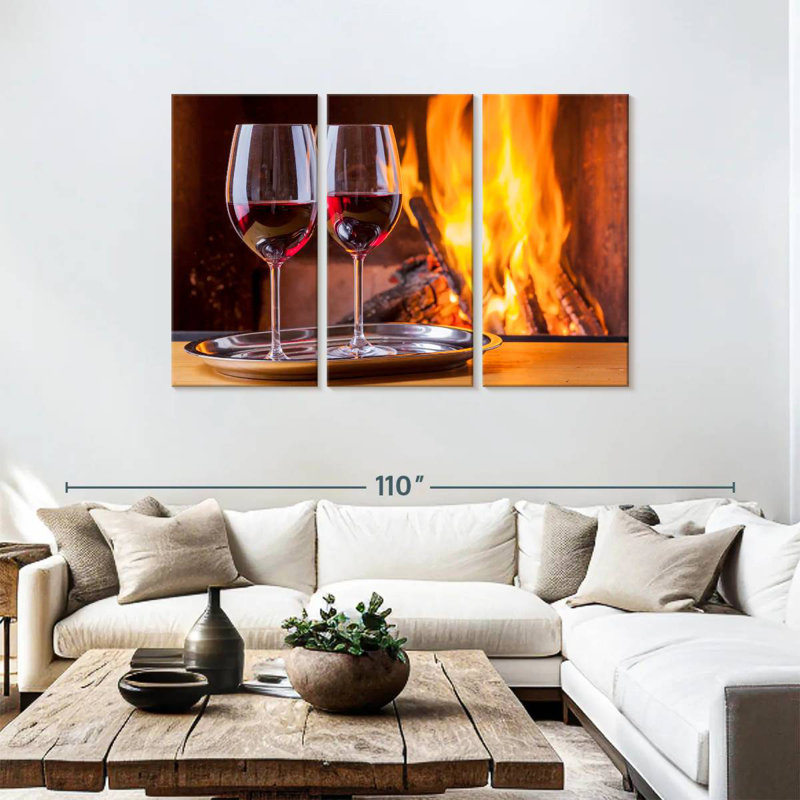 Vin Yarlin au coin du feu, H 48 po x l 74 po