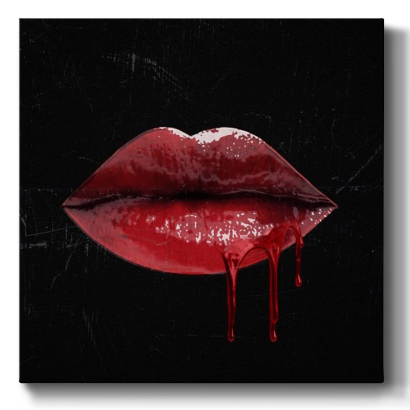 Glam Kiss II sur toile, H 24 po x l 24 po