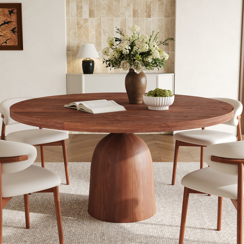 Table de salle à manger Mid-Century Modern Farmhouse, H 29,52 po x L 59 po x l 59 po