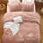 Cozy Winter Collection Bedsure 5 Pieces Cotton Comforter Set with Cotton Waffle Throw Blanket-110189435-110189434
