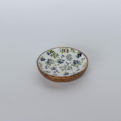 Plateau rond à motif olive