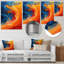 «Orange Blue Wonderful Abstract Waves I», impression d'art mural vagues côtières-91393584-91393582