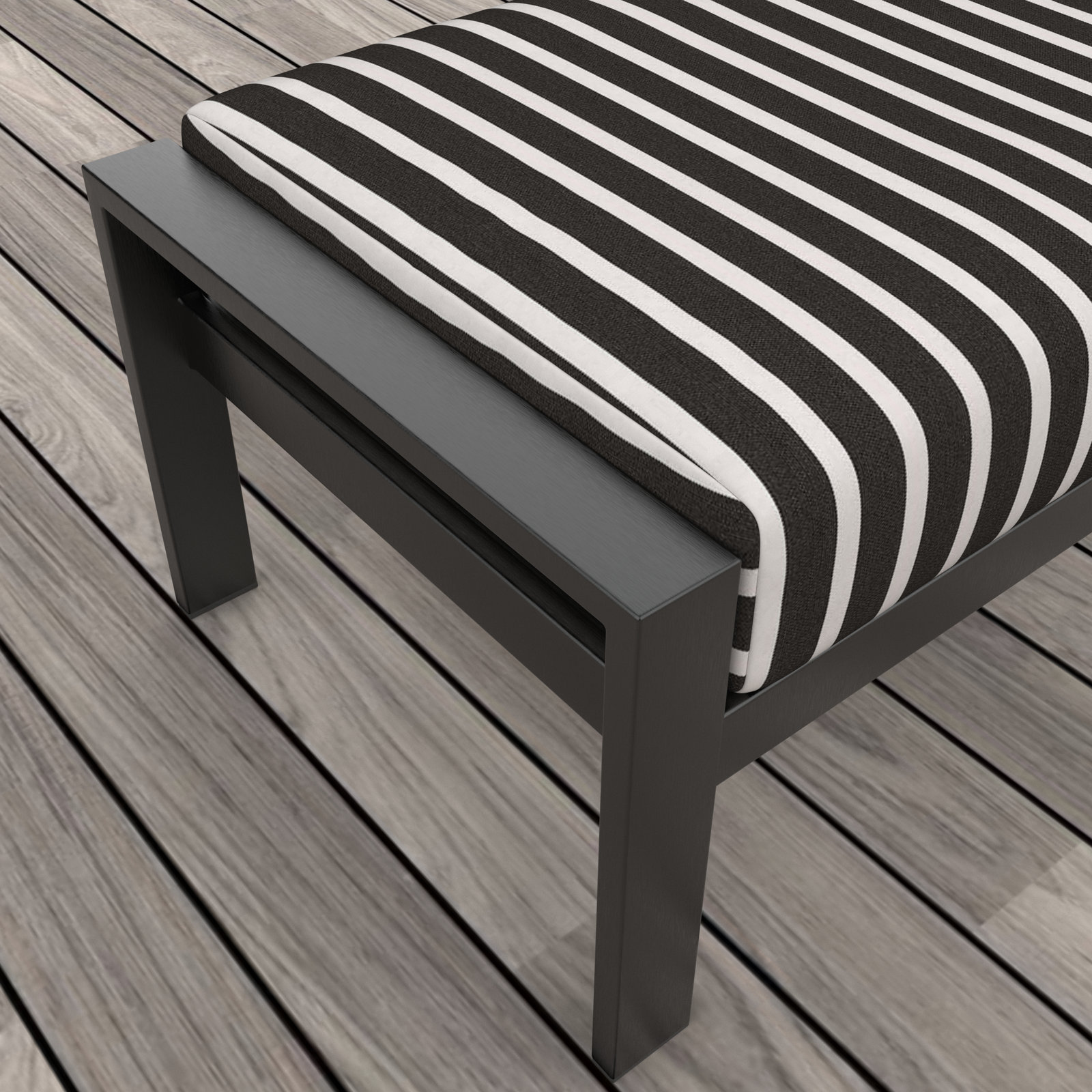 Townsend Sunbrella® Patio Ottoman, Sunbrella Shore Classic, None, No