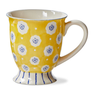 Mabel Footed Mug Yellow Ceramic Everyday 12 Oz
