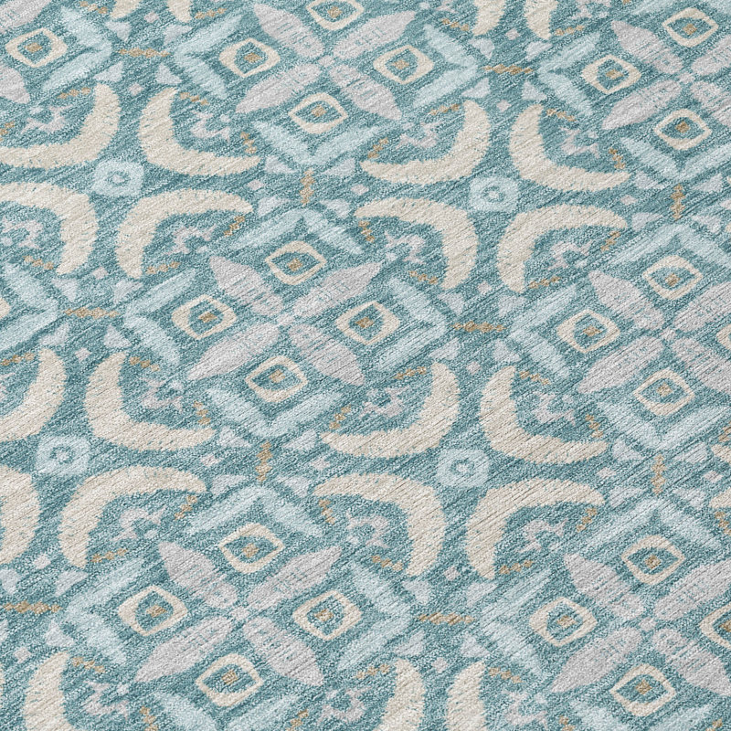 Machine Washable Indoor/Outdoor Chantille ACN2924 Lattice Rug, Teal, 2'6" x 3'10"