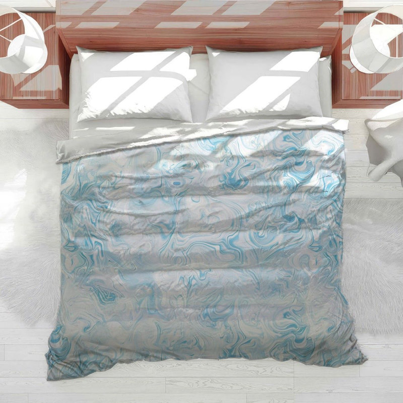 Marbled Effect Machine Printed Duvet Cover, Twin Duvet Cover