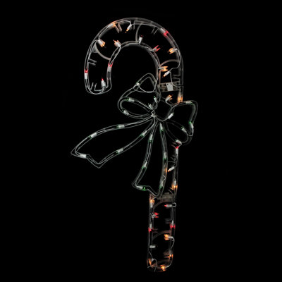 35" Folding Lighted Twinkling Candy Cane Christmas Outdoor Decor - Multi Lights