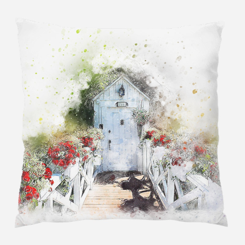 Housse et insert de coussin carré Eaglin, Microsuède, Intérieur