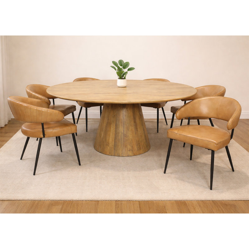 6-Person Dining Set With Leather Chairs