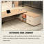 Bureau de direction moderne et luxueux de 118,11 pouces – Bureau d'angle en L en panneaux de particules avec rangement latéral pour bureau de PDG-19978252