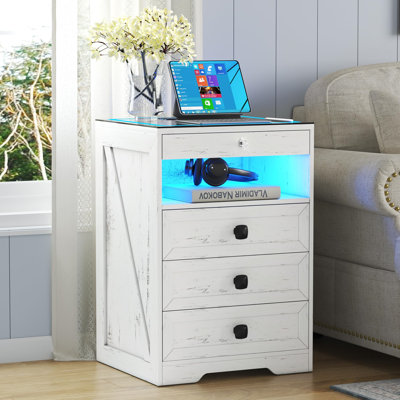 45cm W Manufactured Wood Bedside Table