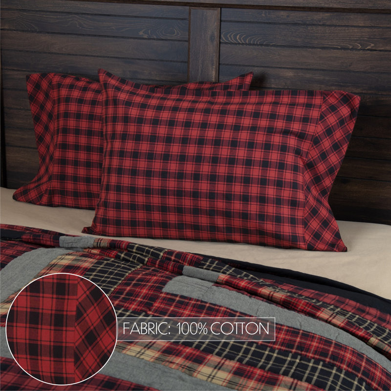 Cumberland Red and Black Plaid Cotton Standard Pillowcase Set