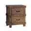 Table de chevet en bois au fini chêne antique pour chambre à coucher fonctionnelle avec 2 tiroirs élégants