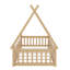 Lit simple de style Montessori avec clôture et porte-353043289
