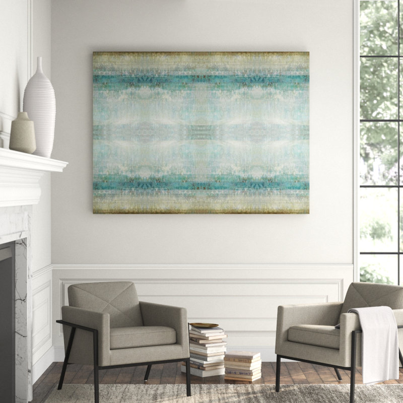 Mirrored Azules Graphic Art Canvas, 54" H x 72" W