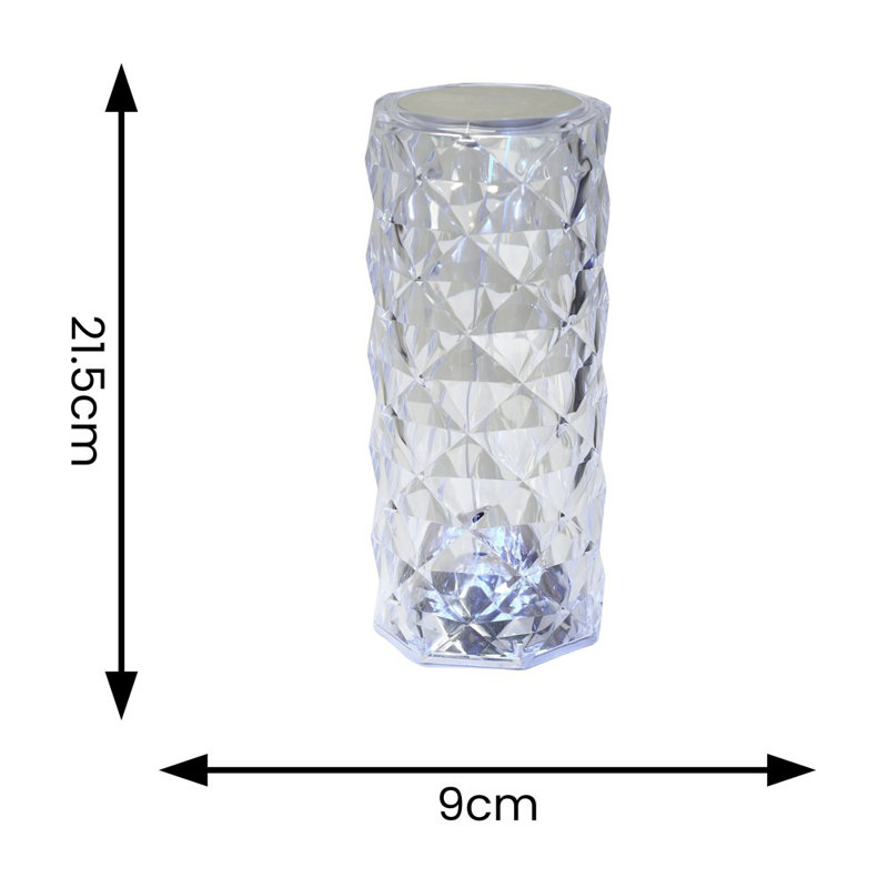 Raemarie Rose Remote Control RGB Colour Changing Crystal Style Touch Desk Table Night Lamp 21.5cm Figurine Novelty Light