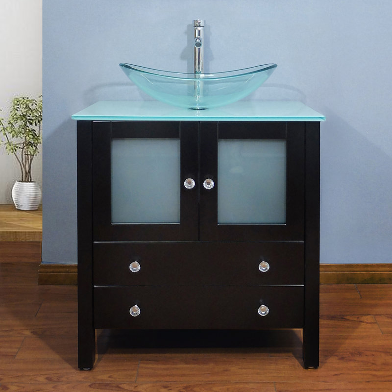 Ensemble de meuble-lavabo simple 30 po Khaqan, Noir