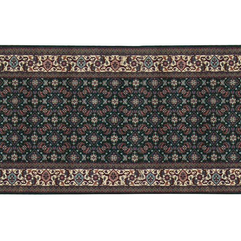 Hand Woven Wool Oriental Area Rug, Green/Ivory