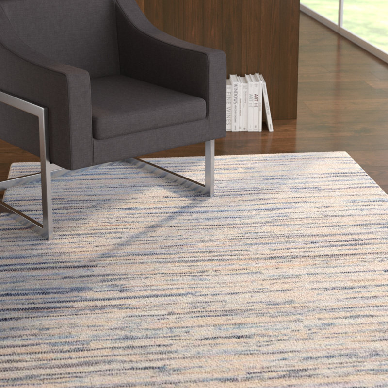 Striped Cotton Hand Woven Area Rug, Rectangle 229 x 290cm