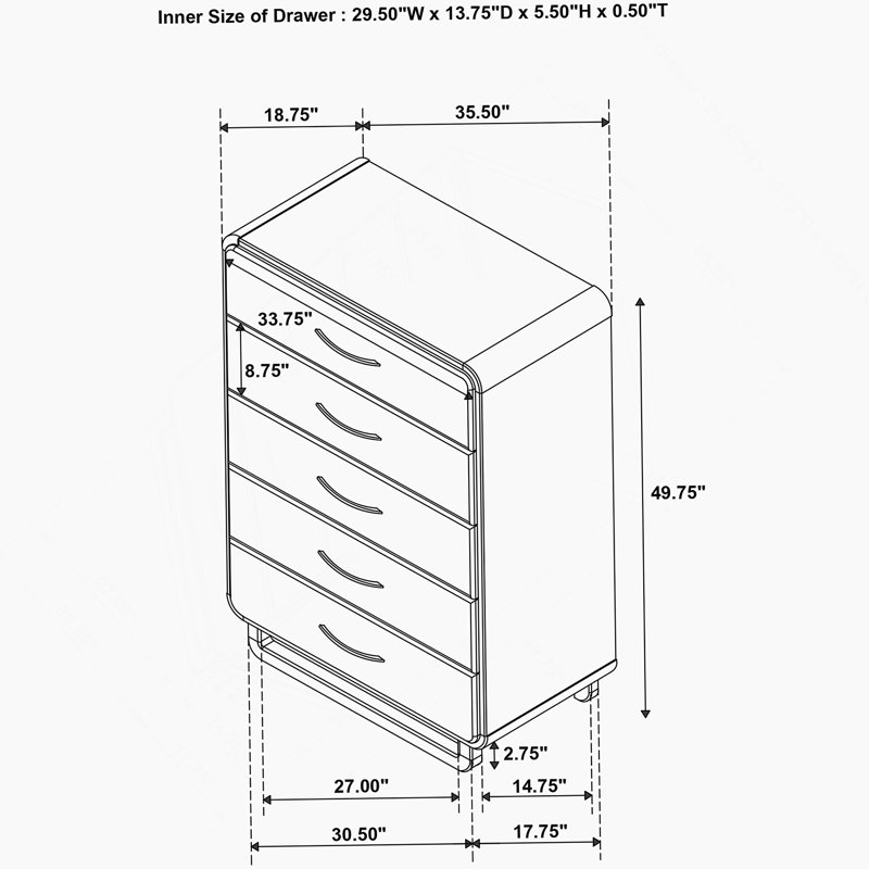 Commode 5 tiroirs
