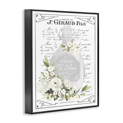 French White Bath Soap Framed Giclee, design by Lettered and Lined