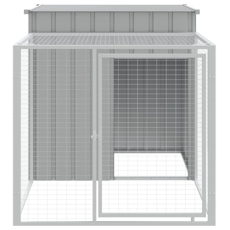 Poulailler avec grillage Ebelina, Gris clair, H 43,3 po x l 43,3 po x P 79,1 po