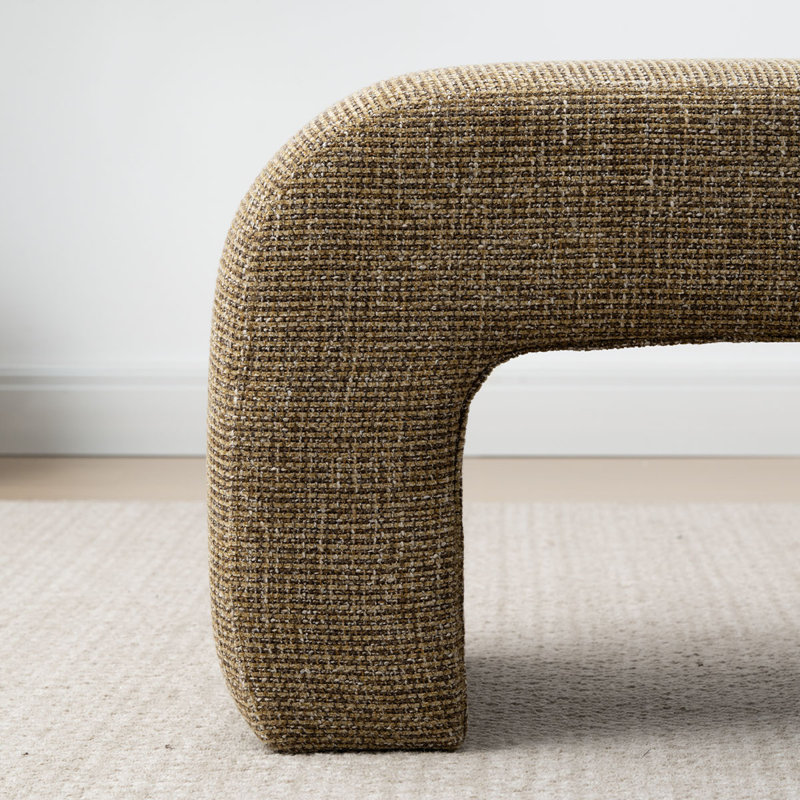 Chaise de meuble-lavabo rembourrée en tissu, Jaune