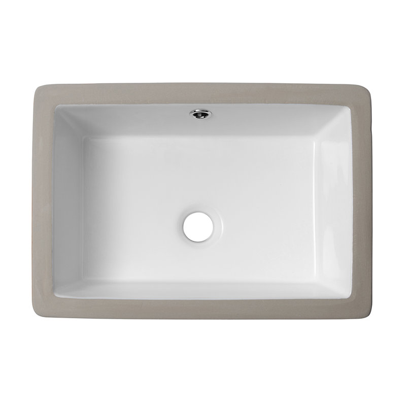 Dcolora 12.25'' White Ceramic Rectangular Bathroom Sink with Overflow