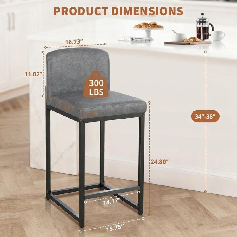 Counter Stool with Metal Frame